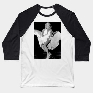 Marilyn Monroe Dress Blowing Up in Seven Year Itch Print Baseball T-Shirt